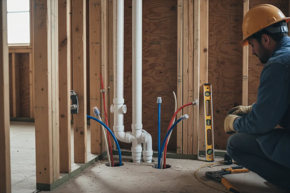 Drain and supply rough-in during Garbage Disposal Repair in Benson